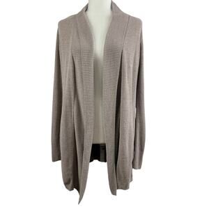 Barefoot Dreams Cozychic Ultra Lite Knit Cardigan XS Tie Back Shawl Collar Taupe